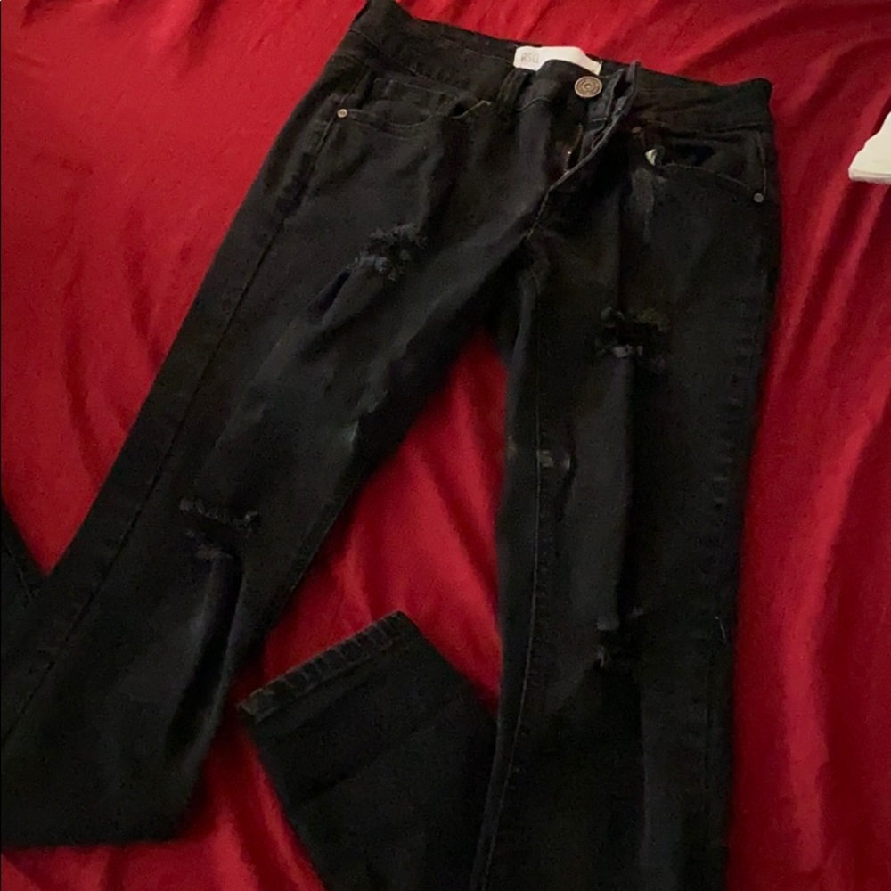 Black distressed RSQ denim